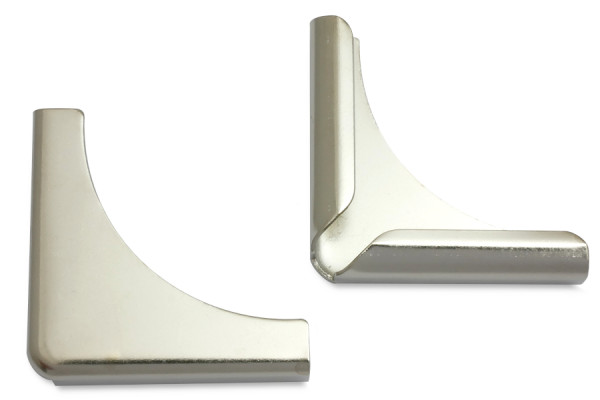Boekhoeken, vernikkeld, 28 mm zijlengte, 5 mm bevestiging