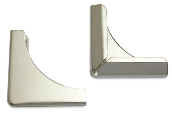 Boekhoeken, vernikkeld, 28 mm zijlengte, 3 mm bevestiging