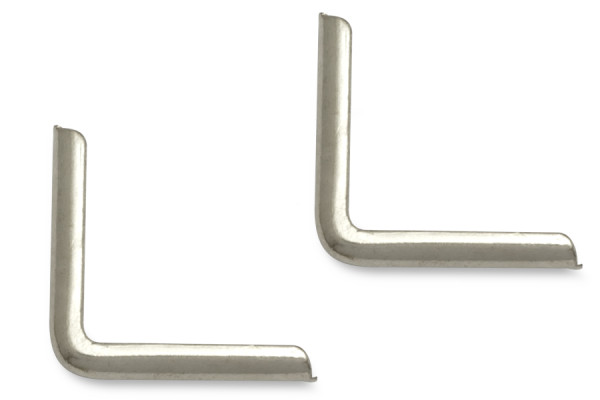 Boekhoeken, vernikkeld, 15 mm zijlengte, 1,5 mm bevestiging