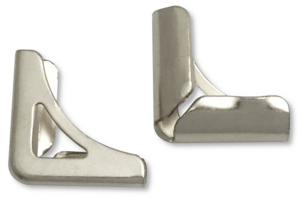 Boekhoeken, vernikkeld, 14 mm zijlengte, 3,5 mm bevestiging