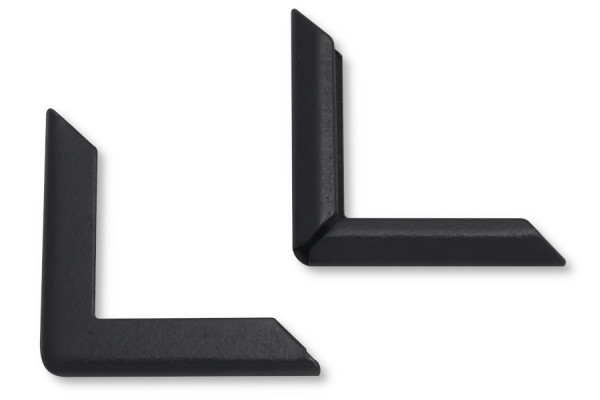 Boekhoeken, zwart, 22 mm zijlengte, 3 mm bevestiging