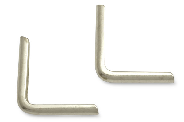 Boekhoeken, vernikkeld, 21 mm zijlengte, 2,5 mm bevestiging