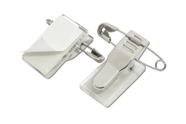 Metalen krokoclip, zelfklevend, met veiligheidsspeld