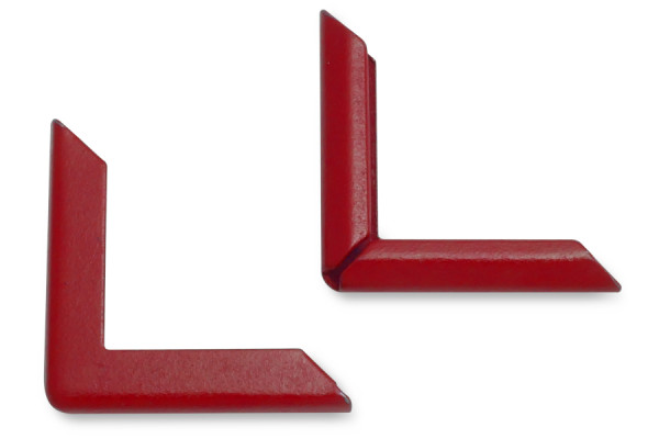 Boekhoeken, rood, 22 mm zijlengte, 3 mm bevestiging