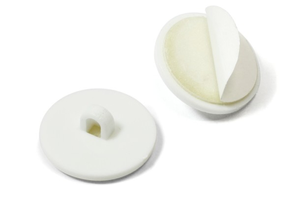 Plakbuttons met oog, 20 mm Ø, kunststof, wit