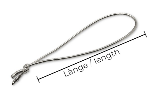Kant-en-klare strikken van elastisch koord, zilver