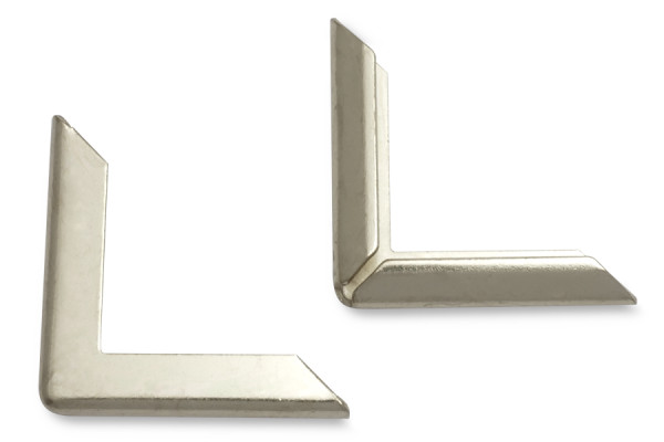 Boekhoeken, vernikkeld, 22 mm zijlengte, 3 mm bevestiging