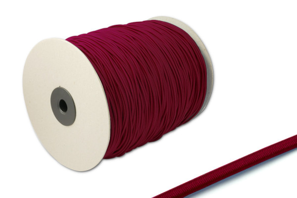 Elastisch koord, 2,2 mm Ø, op rol van 500 m, bordeaux