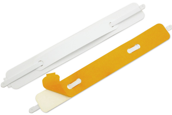 SK-hechtmechanismen, ommantelde tong met eindkappen 150 x 20 mm, wit