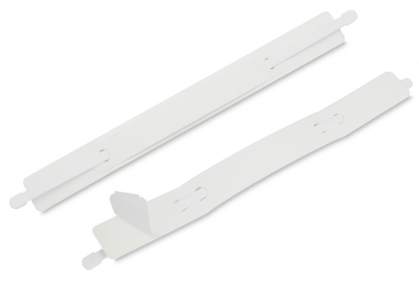 SK-hechtmechanismen, ommantelde tong met eindkappen 150 x 16 mm, wit