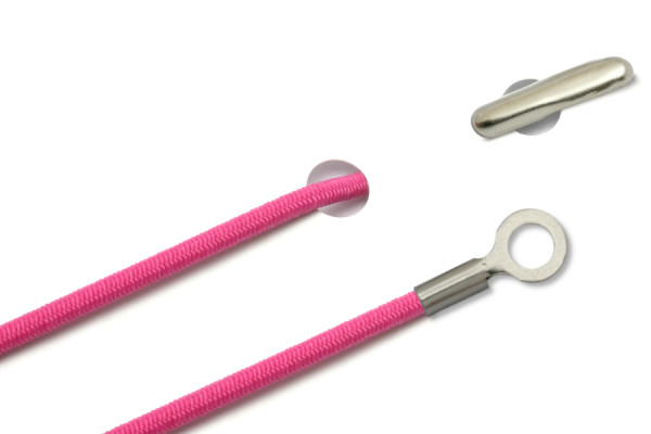 Elastische koorden met split en gesloten kabelschoen, roze