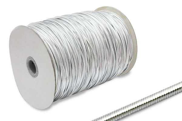 Elastisch koord, 2 mm Ø, op rol van 500 m, zilver
