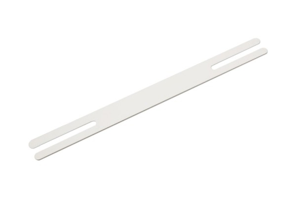 Platte hechtlipjes van kunststof, plat open, 150 mm, wit