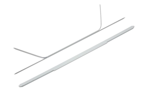 Dubbele afhechttongen van metaal, 170 mm, wit gelakt
