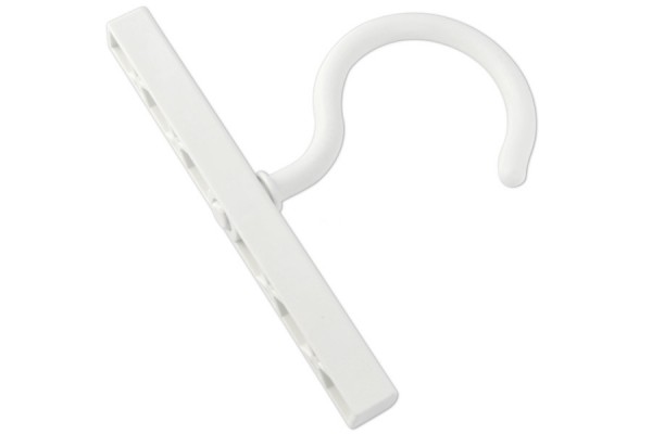 Collectiehaken van kunststof, 78 mm, met rail, wit