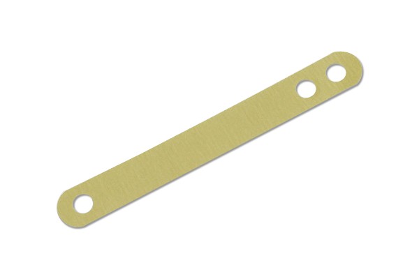 Stalen afdeklijsten, 95 x 12 mm, 70+80 mm perforatie, goudgelakt