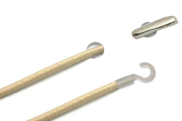 Elastische koorden met split en open kabelschoen, beige